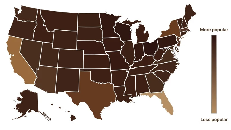 Brown Flooring Popularity according to 2025 Flooring Trend Report by Roomvo