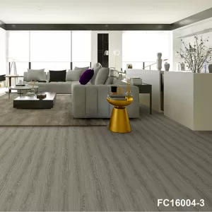 Acclimation free SPC flooring with medium grey color oak pattern design FC16004