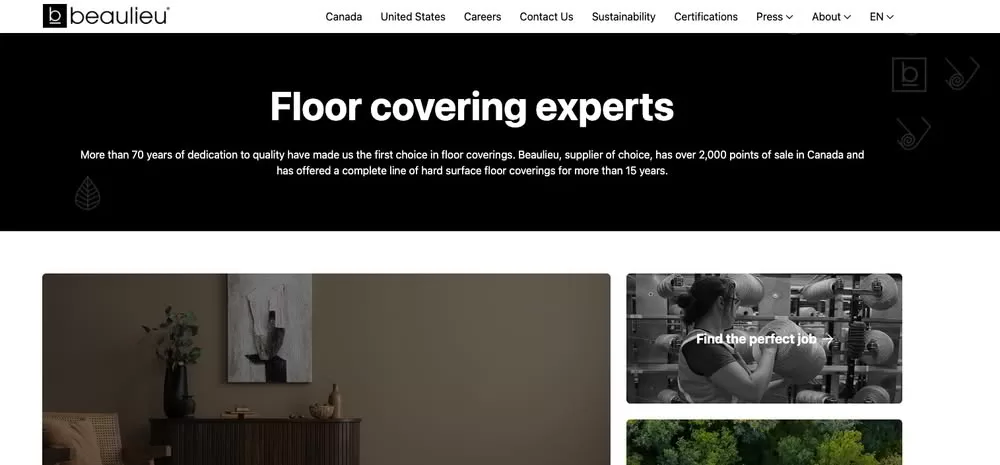 Beaulieu Canada global flooring brand