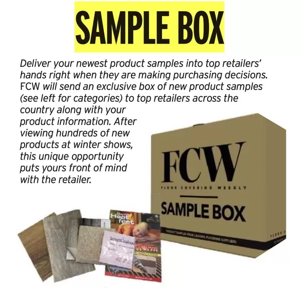 FCW Sample Box for flooring product promotions